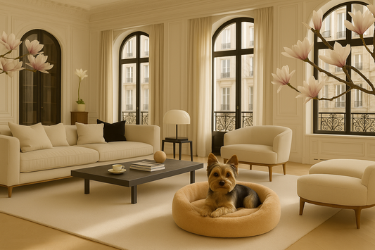 Luxury dog sofa Yin Yang with solid wooden frame and handcrafted upholstery