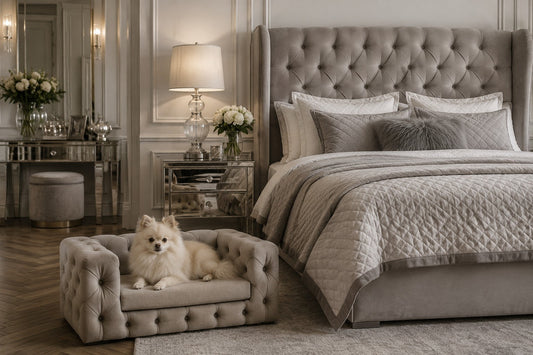 Luxury dog sofa creating a calm and secure sleeping space for dogs in a modern home